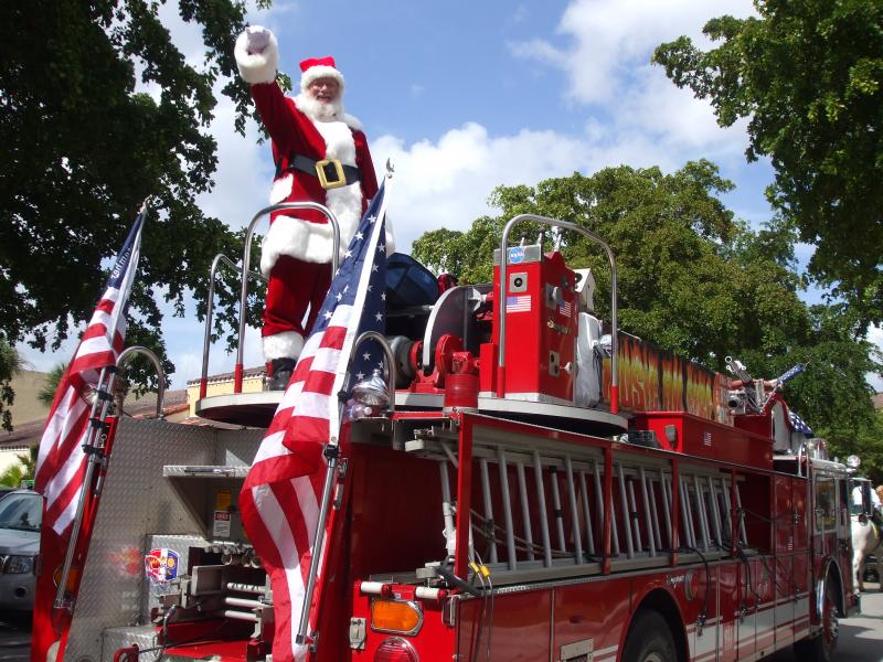 Santa on Fire Truck Picture